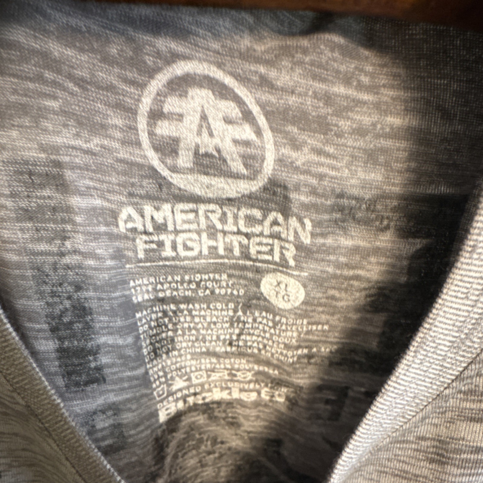 American Fighter Men&rsquo;s Gray Double-Sided Graphic Logo Crew Neck T-Shirt XL