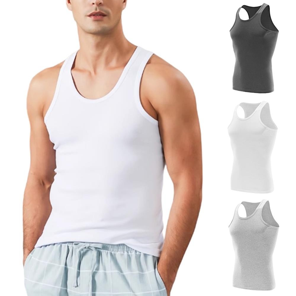 Men&rsquo;s tank top pure cotton armpit shirt vest muscle shirt basic