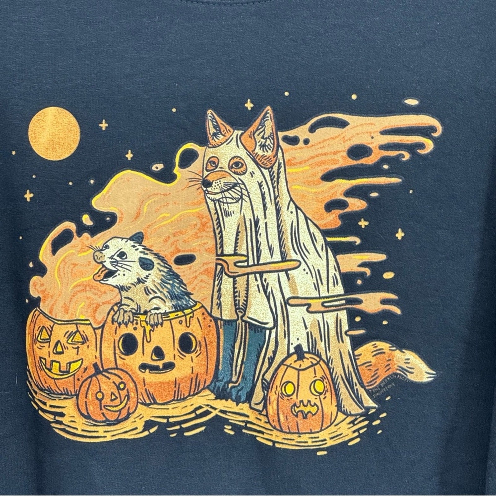 The Happiest Fox XL Long Sleeved Fleece Lined Halloween Fox/Possum T-Shirt