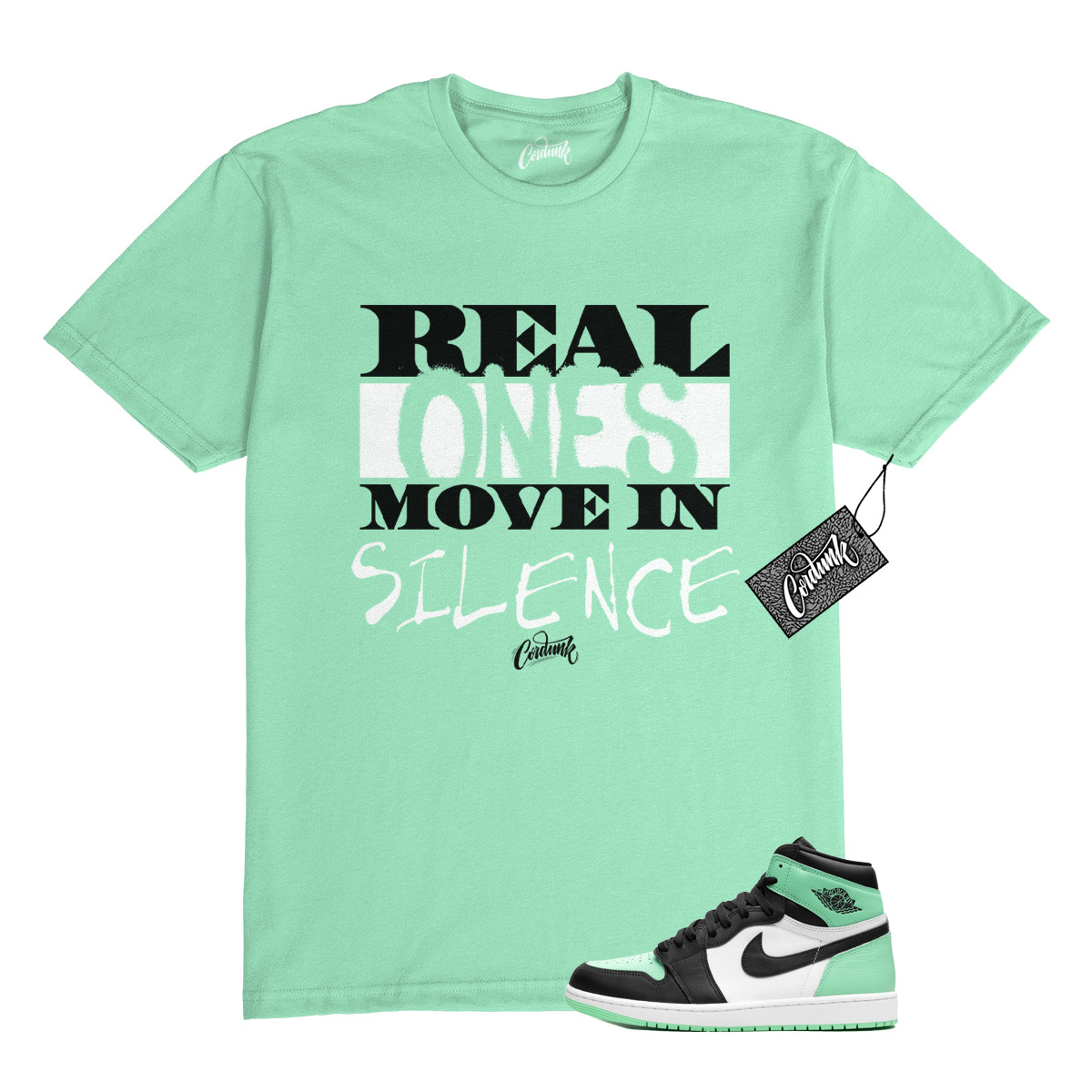 1 Green Glow Mint White Black High T Shirt Match REAL
