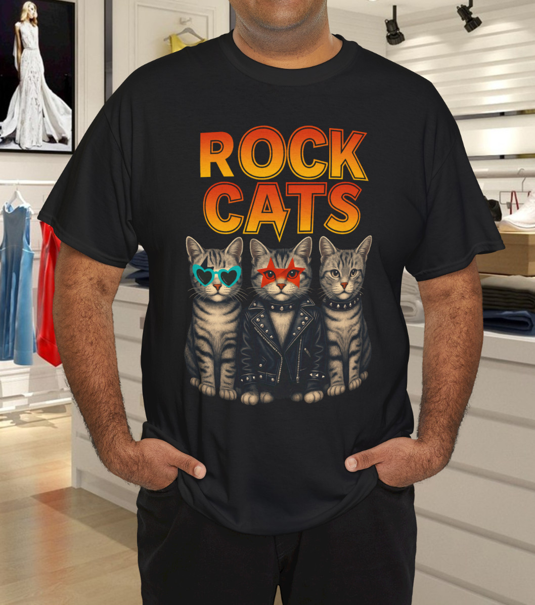 Cats Rock Kittens Kitty Rocking Music Cat Lovers T-Shirt
