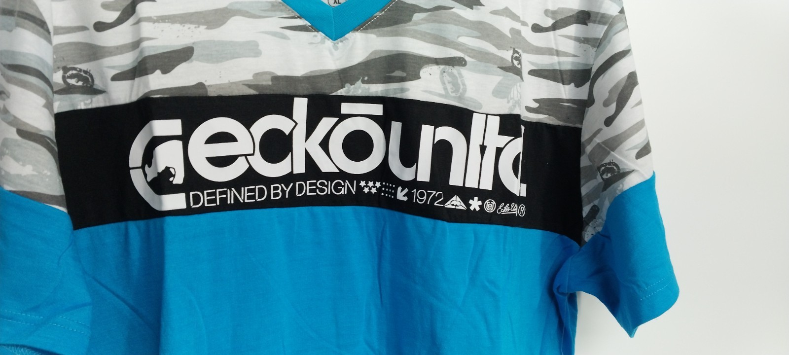 NWT ECKOUNLTD LOGO T- SHIRT ATOMIC BLUE CAMO EO31K806 XL