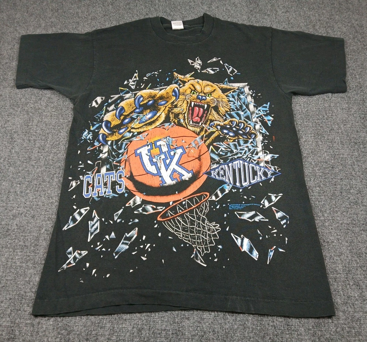 Vtg Kentucky Wildcats Shattered Backboard Basketball T Shirt Mens Size Large 90s