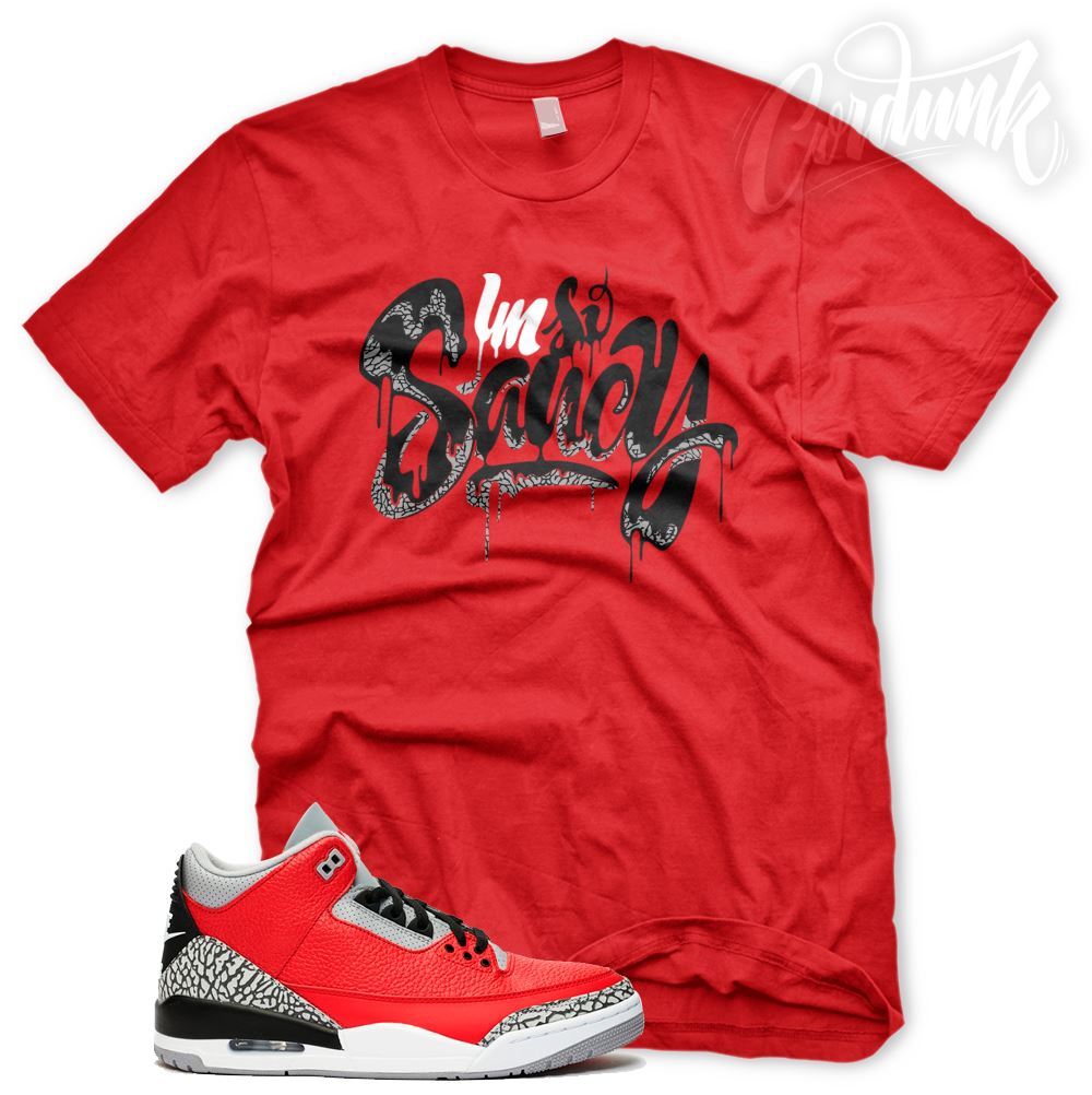 New « SAUCY » T Shirt for J1 3 Cement White Black Tinker Gray Red OG