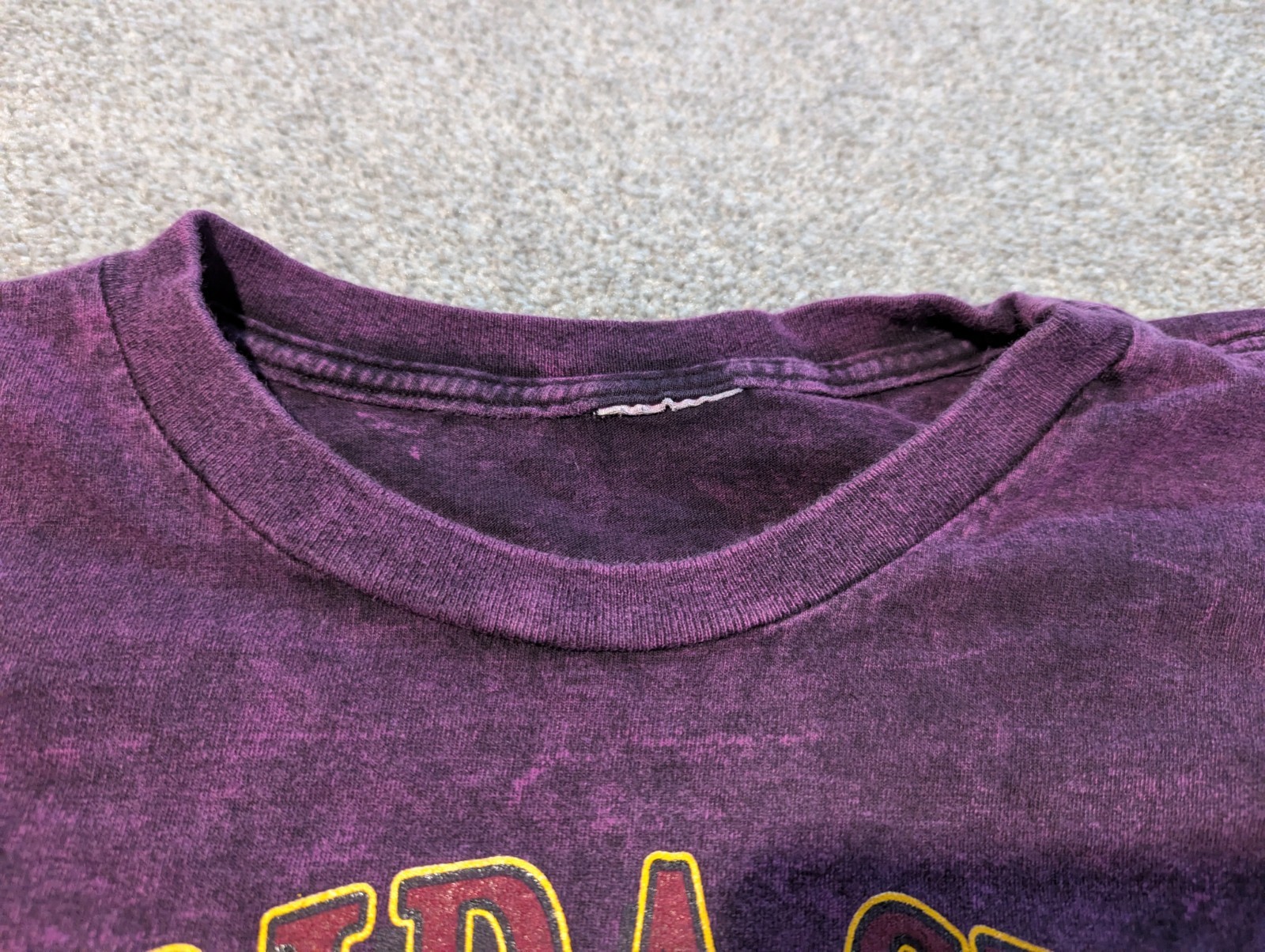 Vintage Florida State Seminoles Shirt Mens XXL Purple Tie Dye 90s Single Stitch