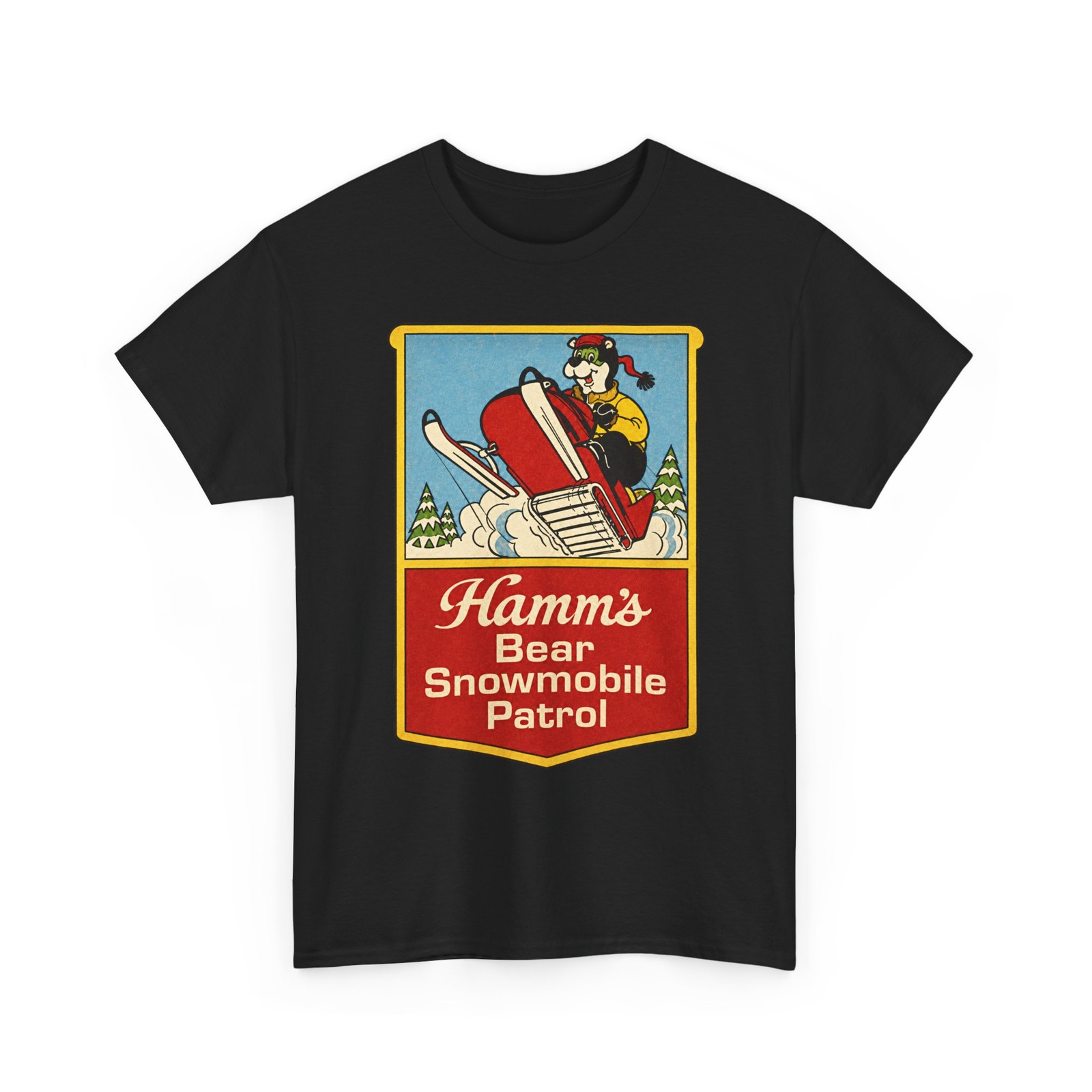 Hamm’s Bear Snowmobile Patrol Vintage Beer Advertising T-Shirt