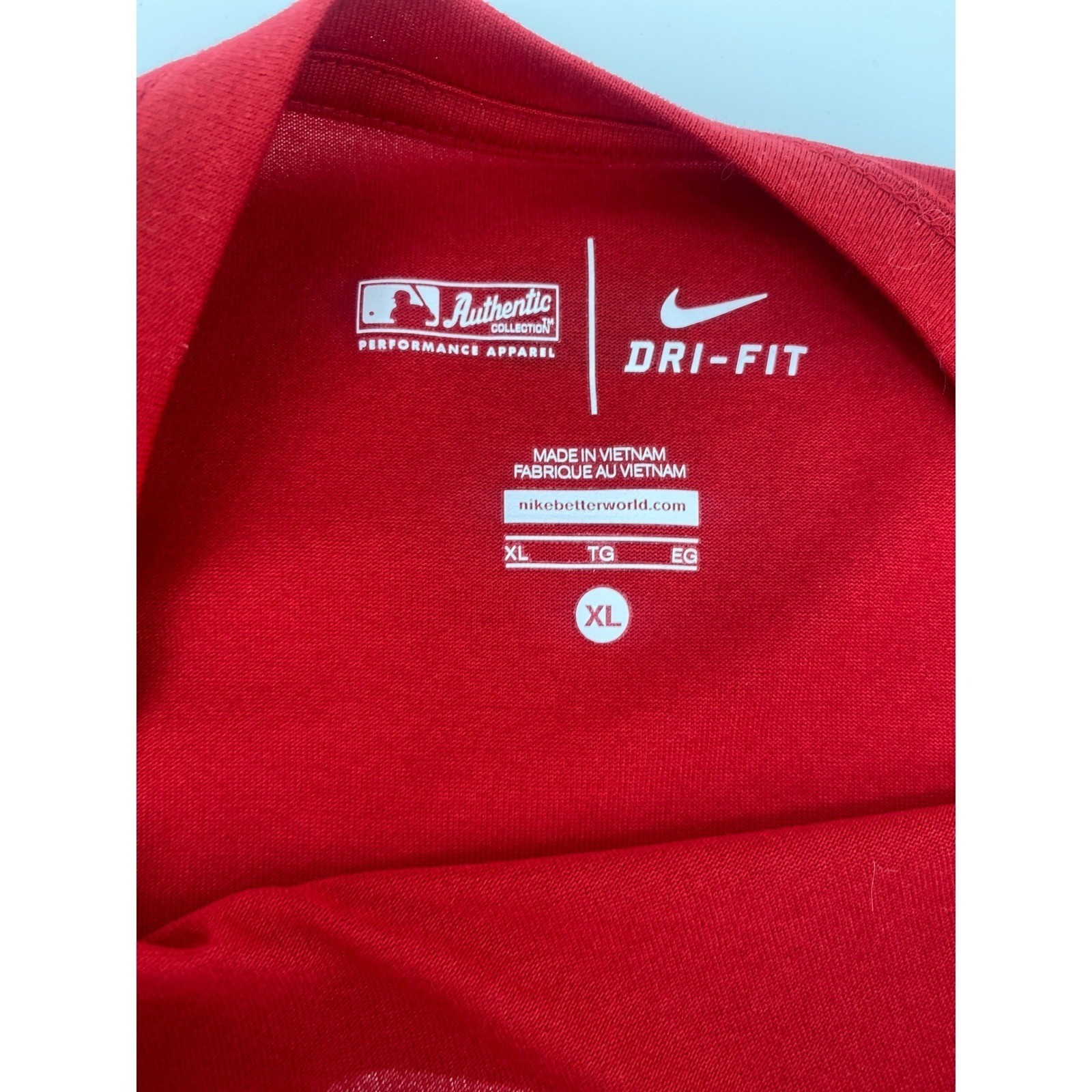 Nike Cincinnati Reds T-Shirt Mens XL Red Excellent MLB Dri-FIT Authentic Logo