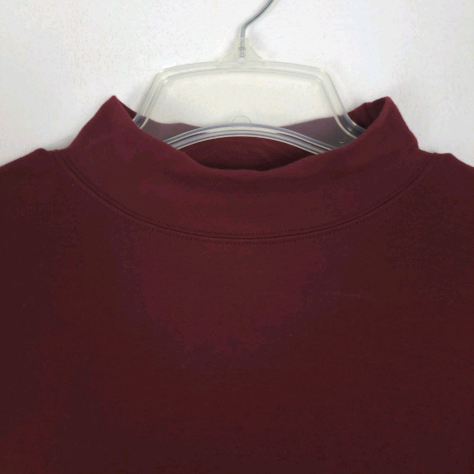 Vintage Pendleton Mock Neck Pullover Mens Sz L Maroon Long Sleeve 100% Cotton