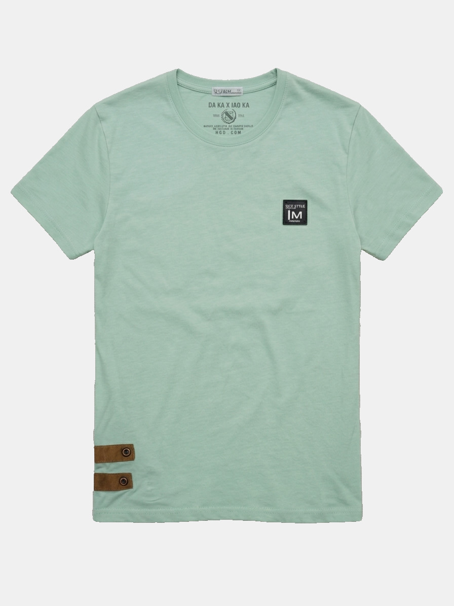 Men&rsquo;s Mint Green Slim Fit T-Shirt Crew Neck Short Sleeve Casual Cotton Blend