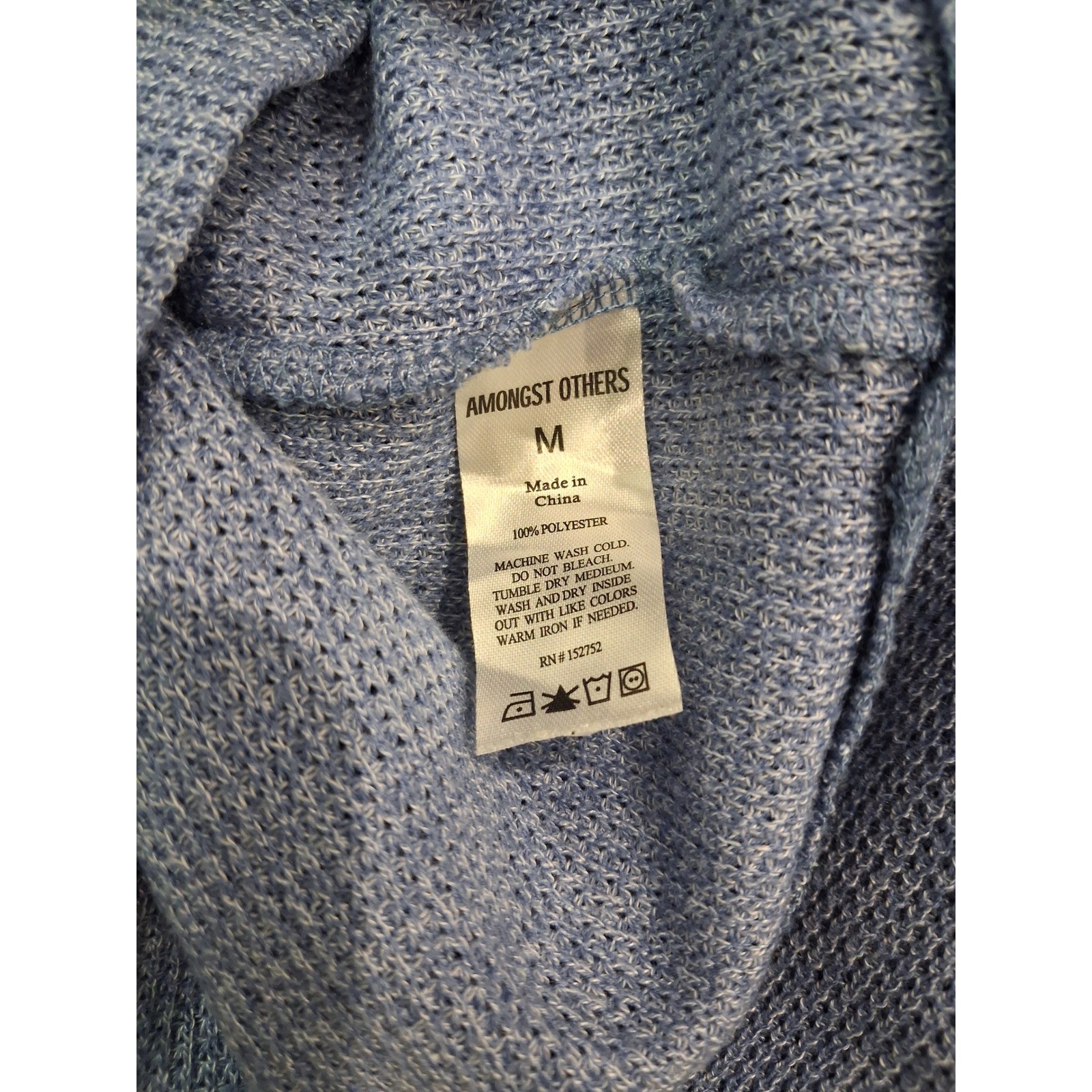 Amongst Others Mens Blue Waffle Knit Short Sleeve Crew Neck Shirt Size M Relaxed