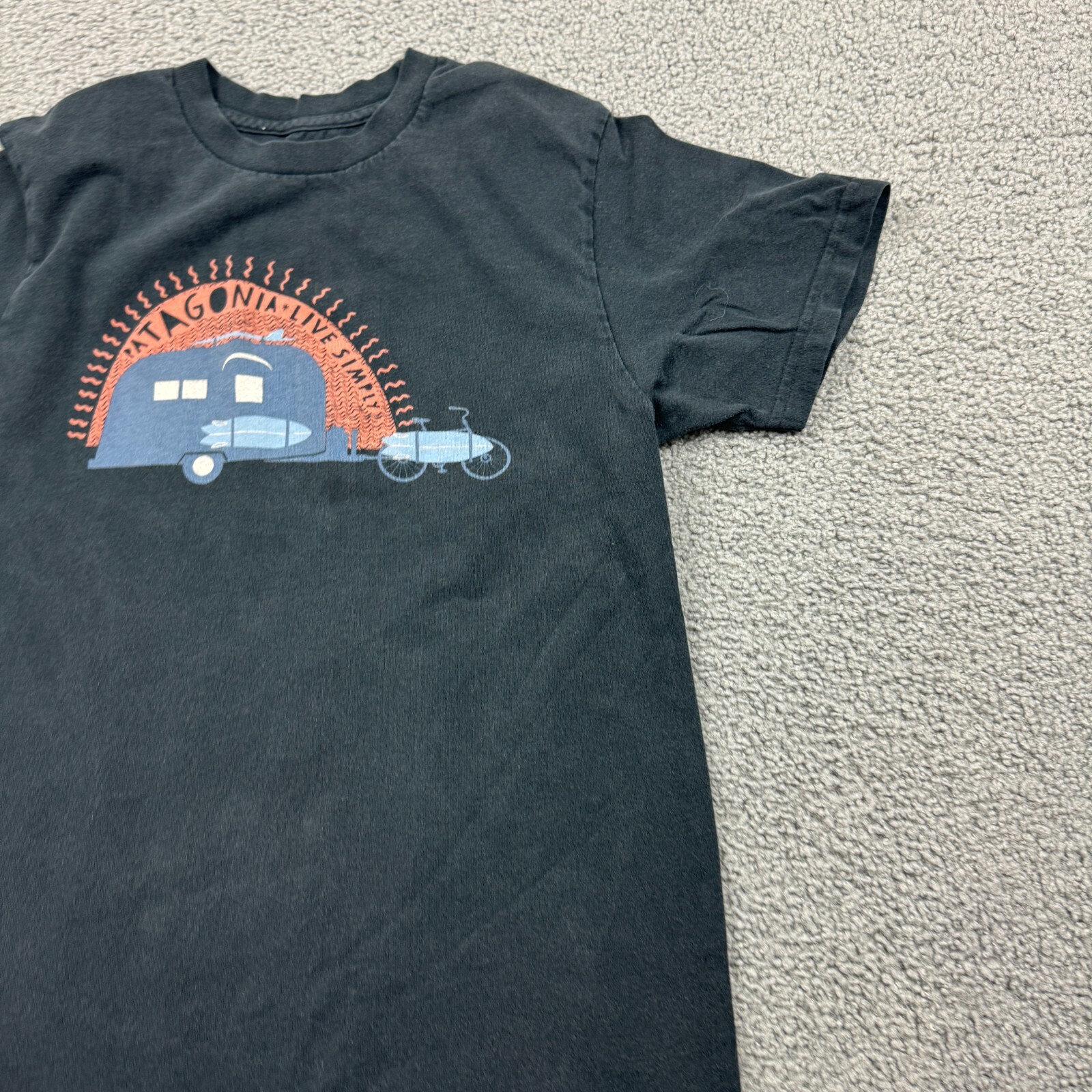 Patagonia Shirt Mens Small Black Lives Simply 100% Organic Cotton Tee Slim Fit