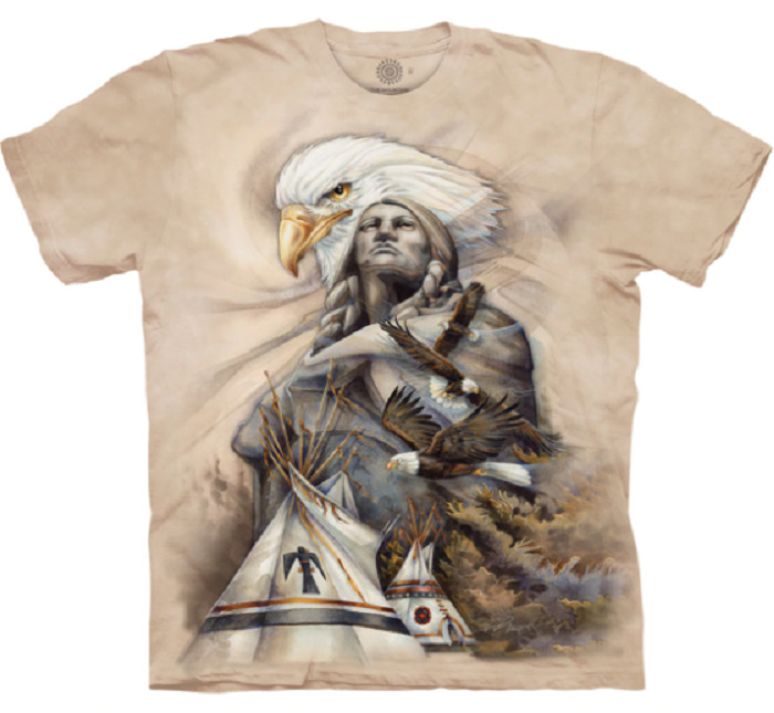 Native American Indian Eternal Spirit Eagle Spirited Chief Mountain Shirt S-XL