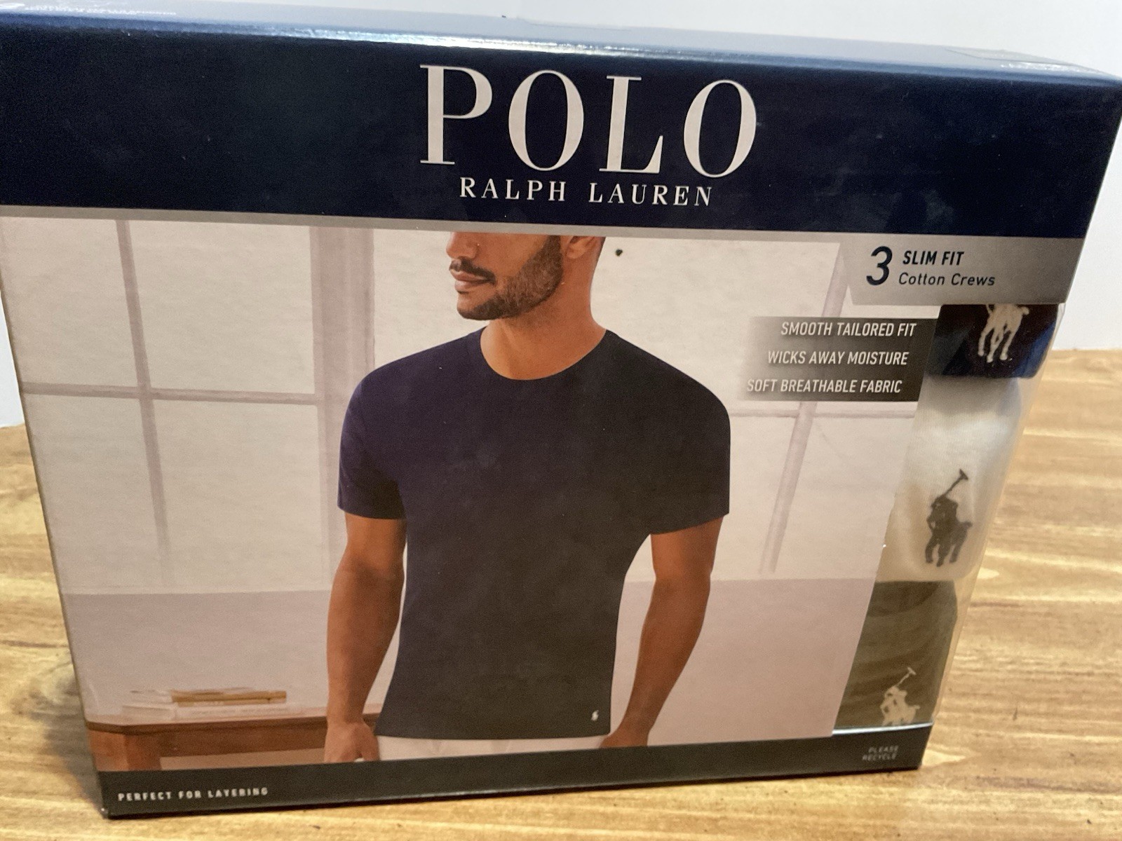 Polo Ralph Lauren 3-Pack Mens XL Slim Fit 100% Cotton Crew T-Shirts Sealed NIP