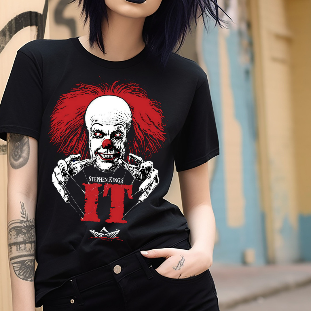 It Pennywise Stephen King Movie Horror T-Shirt Black S-3XL