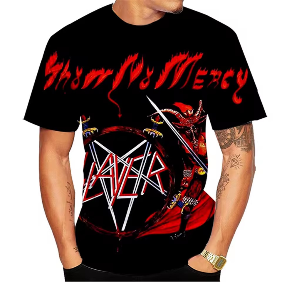 Personalized T-shirt Summer New Fashion Music Band 3D Printed Heavy Metal Cool