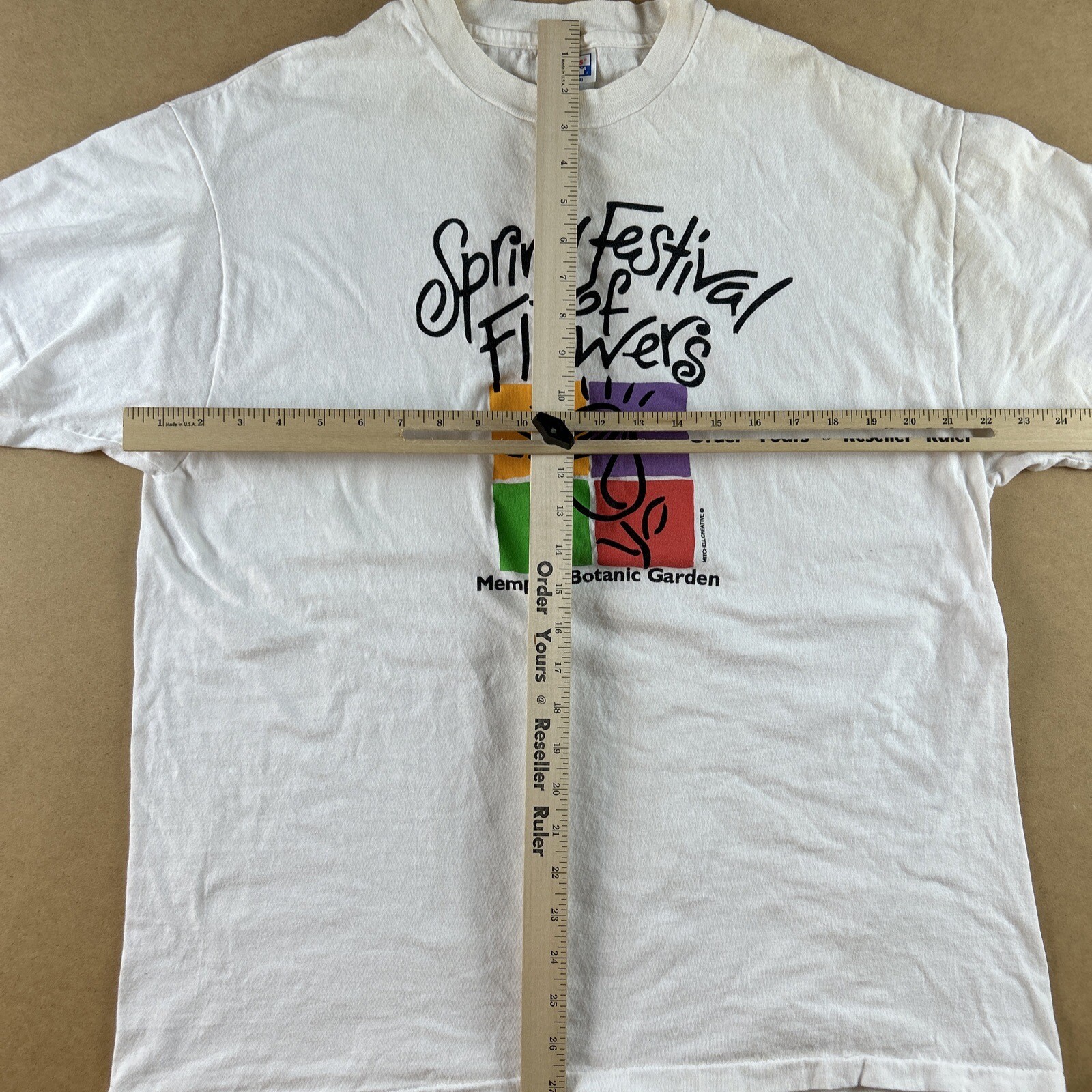 Memphis Spring Festival Of Flowers Shirt Mens XL White VINTAGE Garden SKU3748