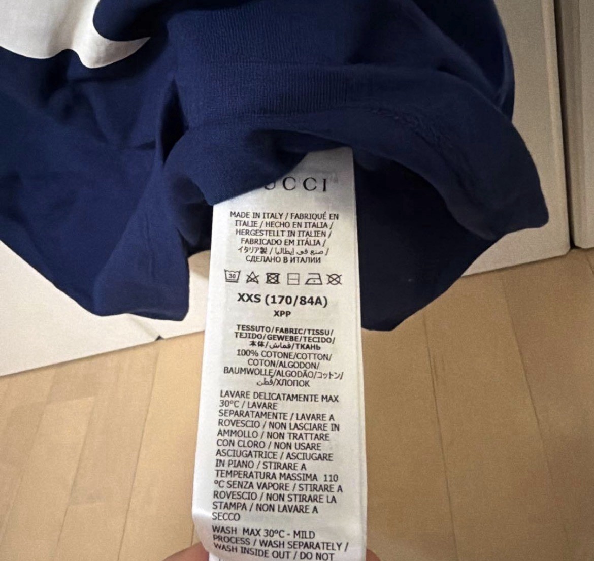 Gucci adidas Collaboration Trefoil Logo T-Shirt Navy Blue Size XXS NWT Japan