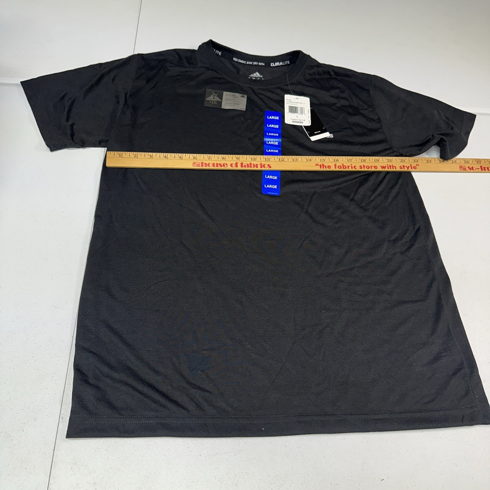 Adidas ClimaLite Mens Black Short Sleeve Athletic T Shirt Size Large New Comfort