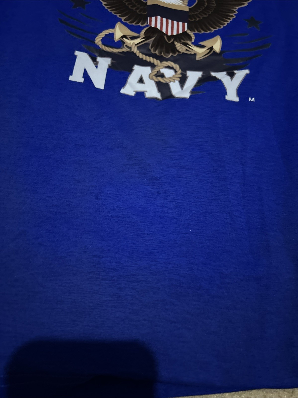United States US Navy Print shirt Medium Blue Tee 100% Polyester New No Tags