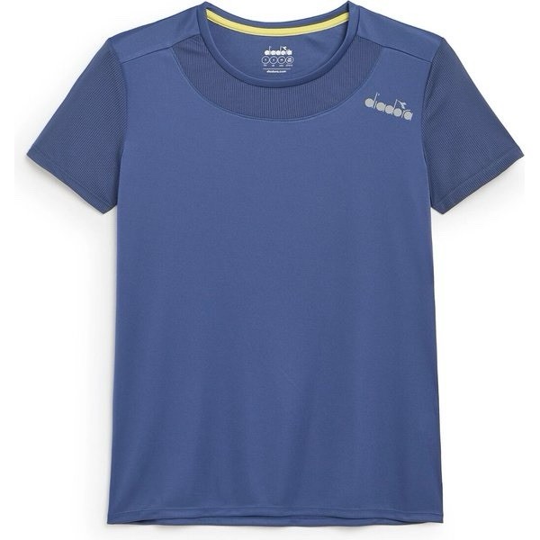 diadora Core Running Crew Neck Short Sleeve Athletic Mens Blue Shirt Sz Medium