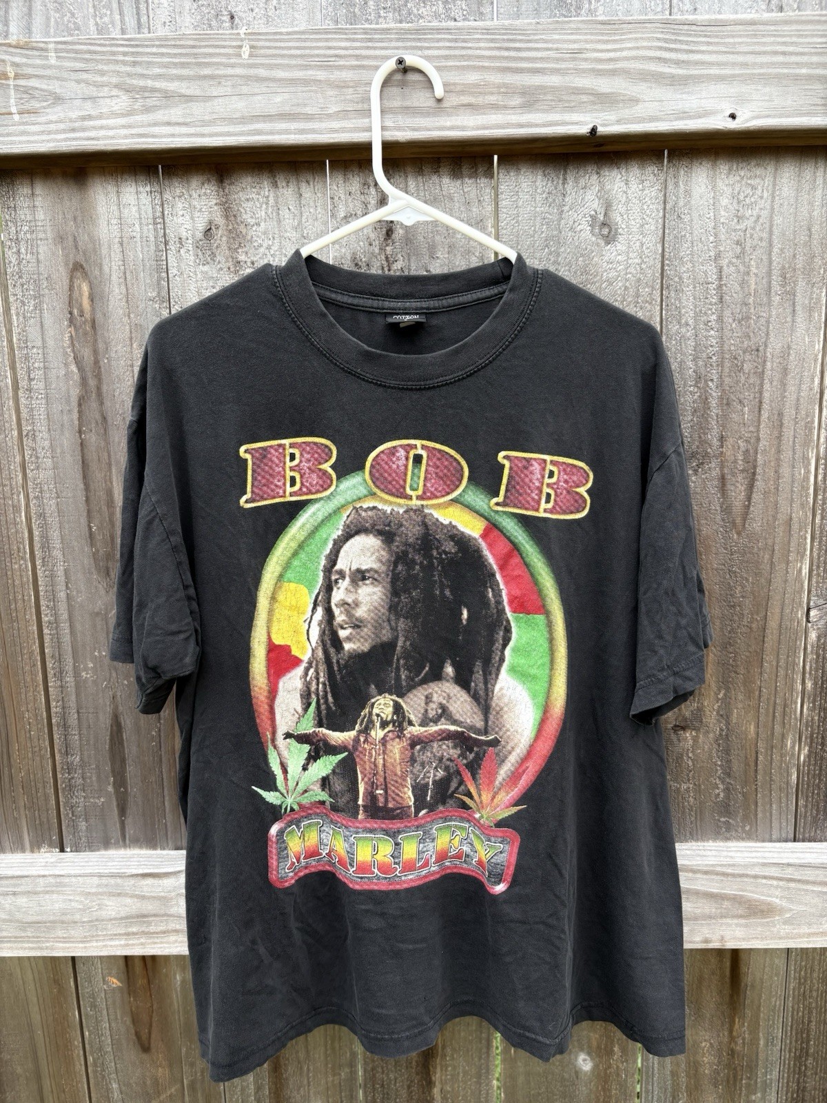 Vintage Cotton Heritage Men&rsquo;s Black Bob Marley Graphic Print Tee Size L