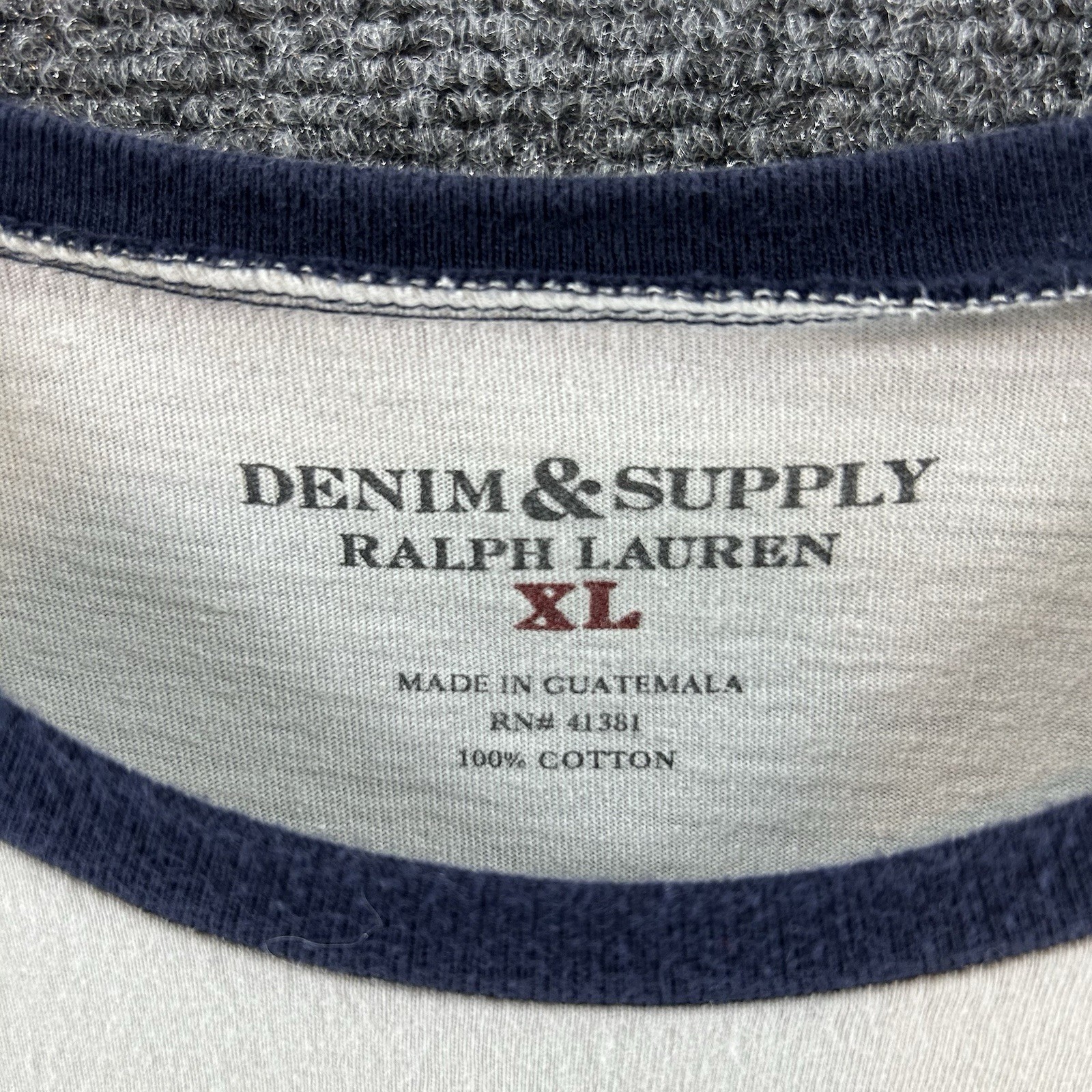 Ralph Lauren Denim & Supply Raglan Baseball Shirt Mens XL White Snakes Grunge