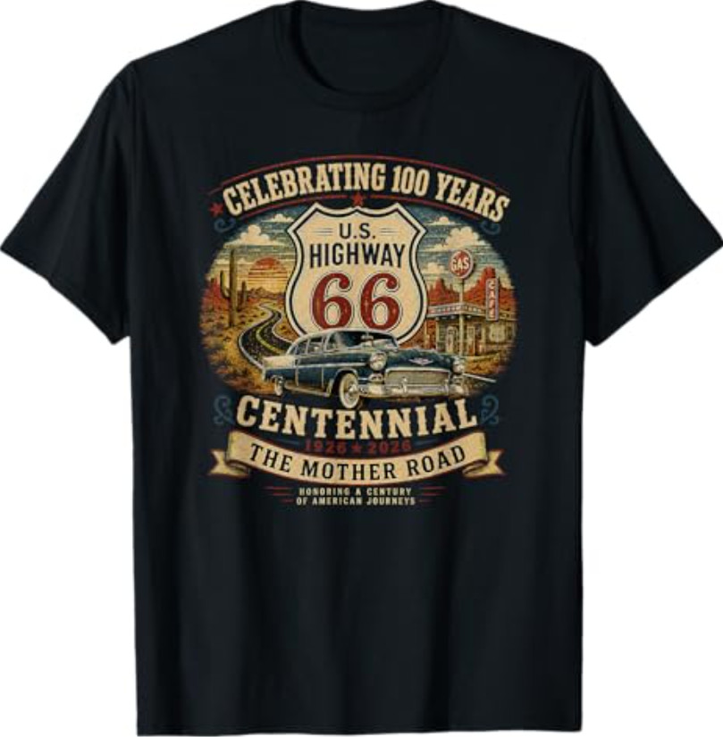 Vintage Highway 66 100 Year Centennial Anniversary Souvenir T-Shirt