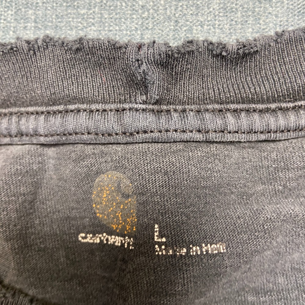 Carhartt Shirt Mens L Gray Spellout Logo Crew Neck Streetwear Workwear Utility
