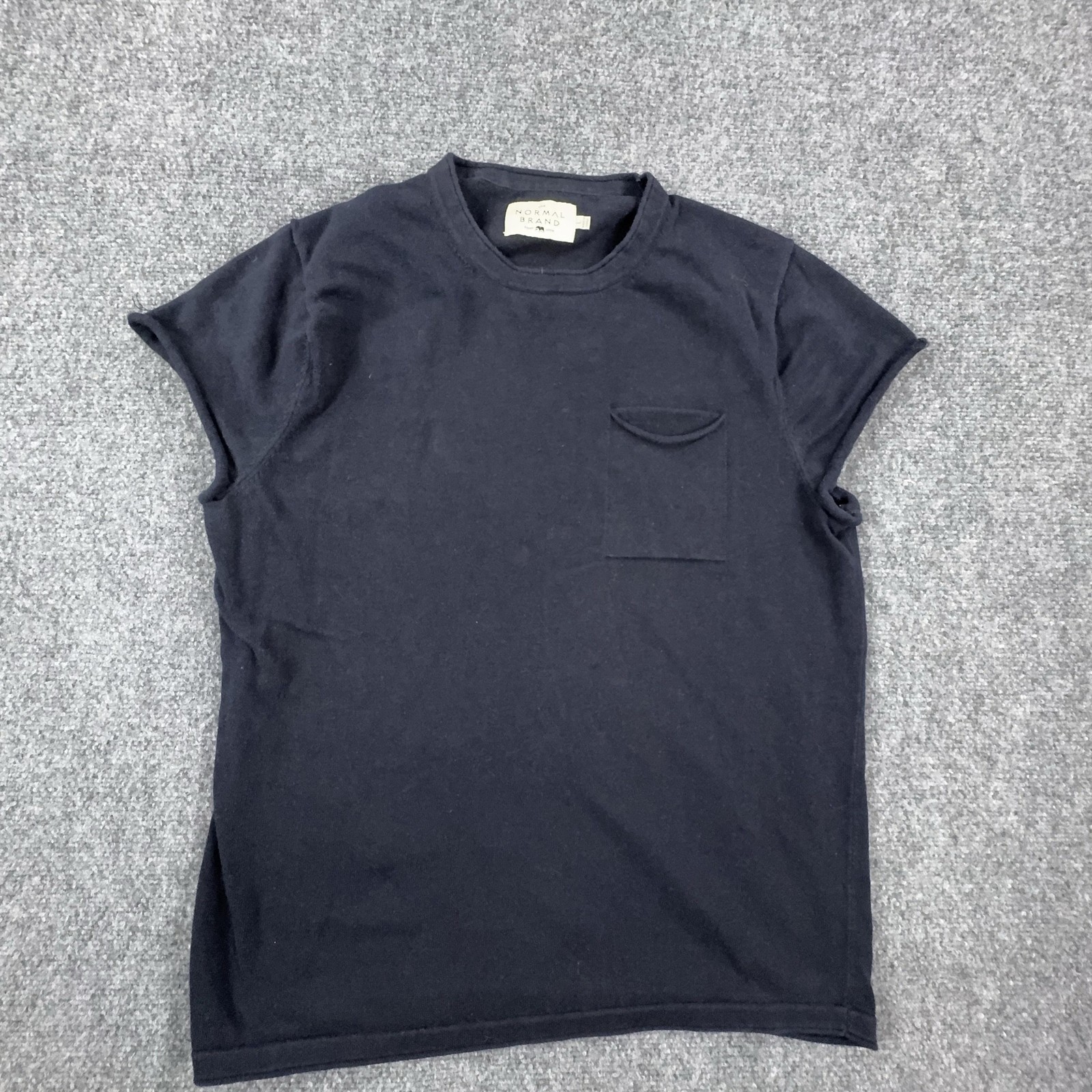 The Normal Brand Shirt Mens Large Blue Pocket Crewneck Cotton Tee Casual
