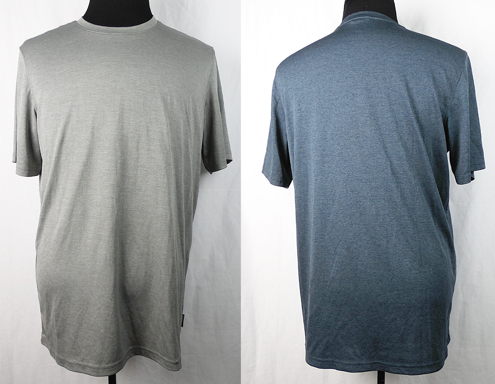Lot of 2 Gerry S/S Poly/Nylon Performance T-Shirts Gray & Blue L