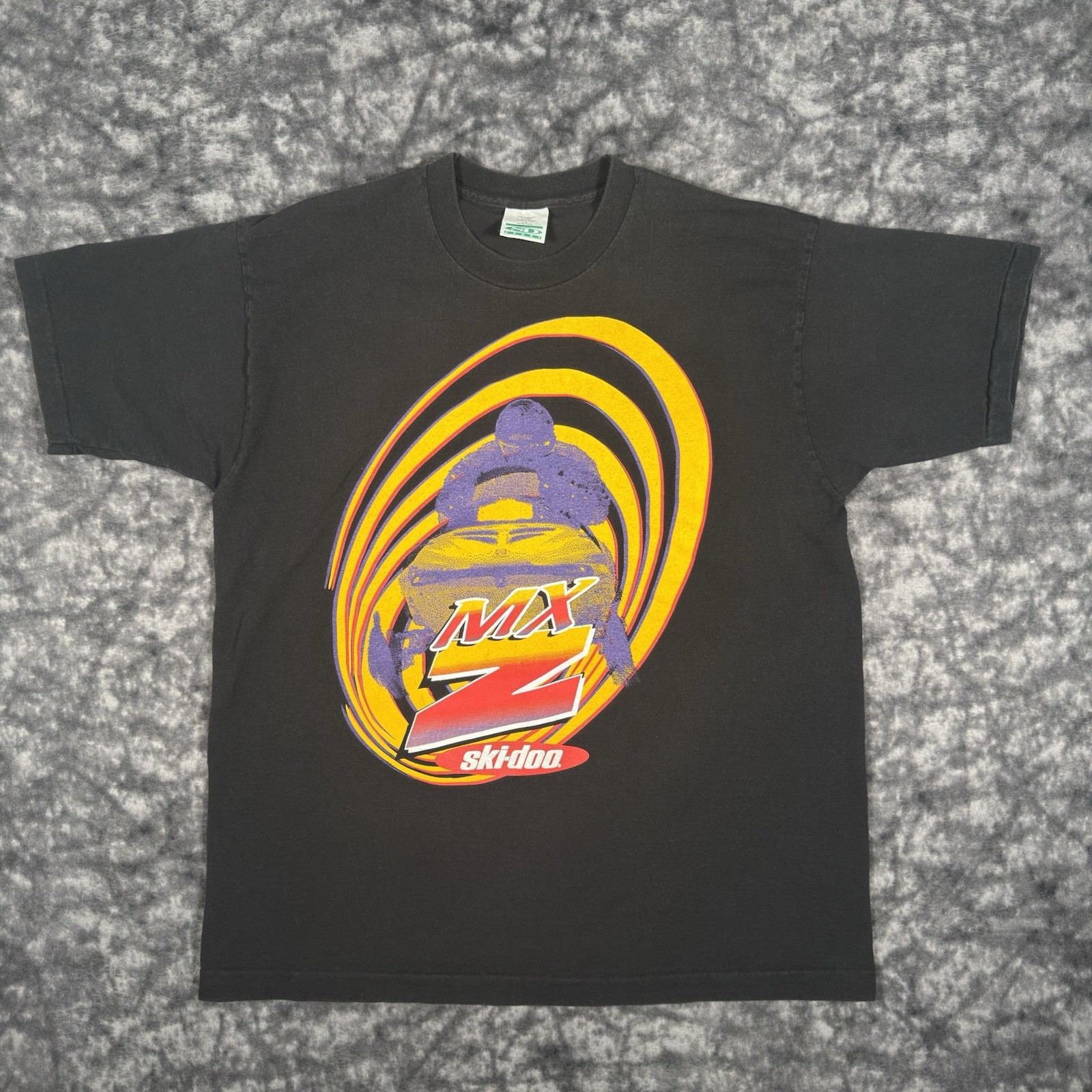 Vintage Ski Doo MXZ TShirt Mens Size L Black Single Stitch Snowmobile Racing Tee