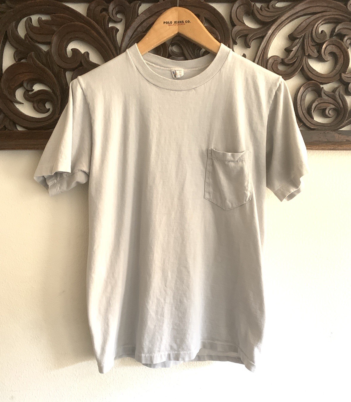 Vintage Cheyenne Towncraft Pocket T Shirt Faded Light Blue Sz M 50s 60s Native