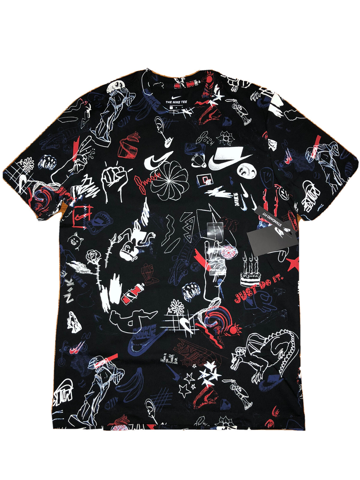 Nike Mens Sportswear All Over Print T-Shirt DB6182-010 Black-Sizes M or L
