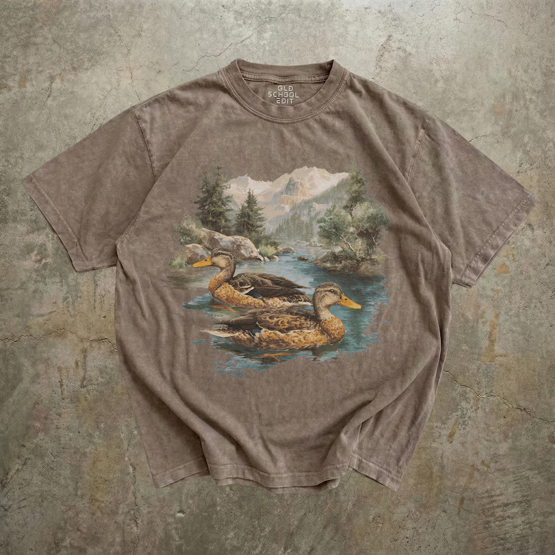 Mallard Ducks Vintage Comfort Tee Shirt Unisex Wildlife Bird