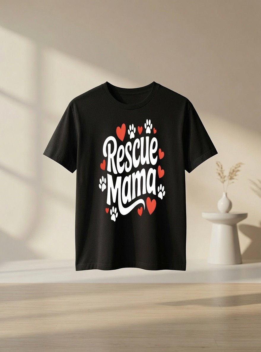 Rescue Mama Cute Dog and Animal Adoption Foster Mom Women&rsquo;s Dog Lover Graphic