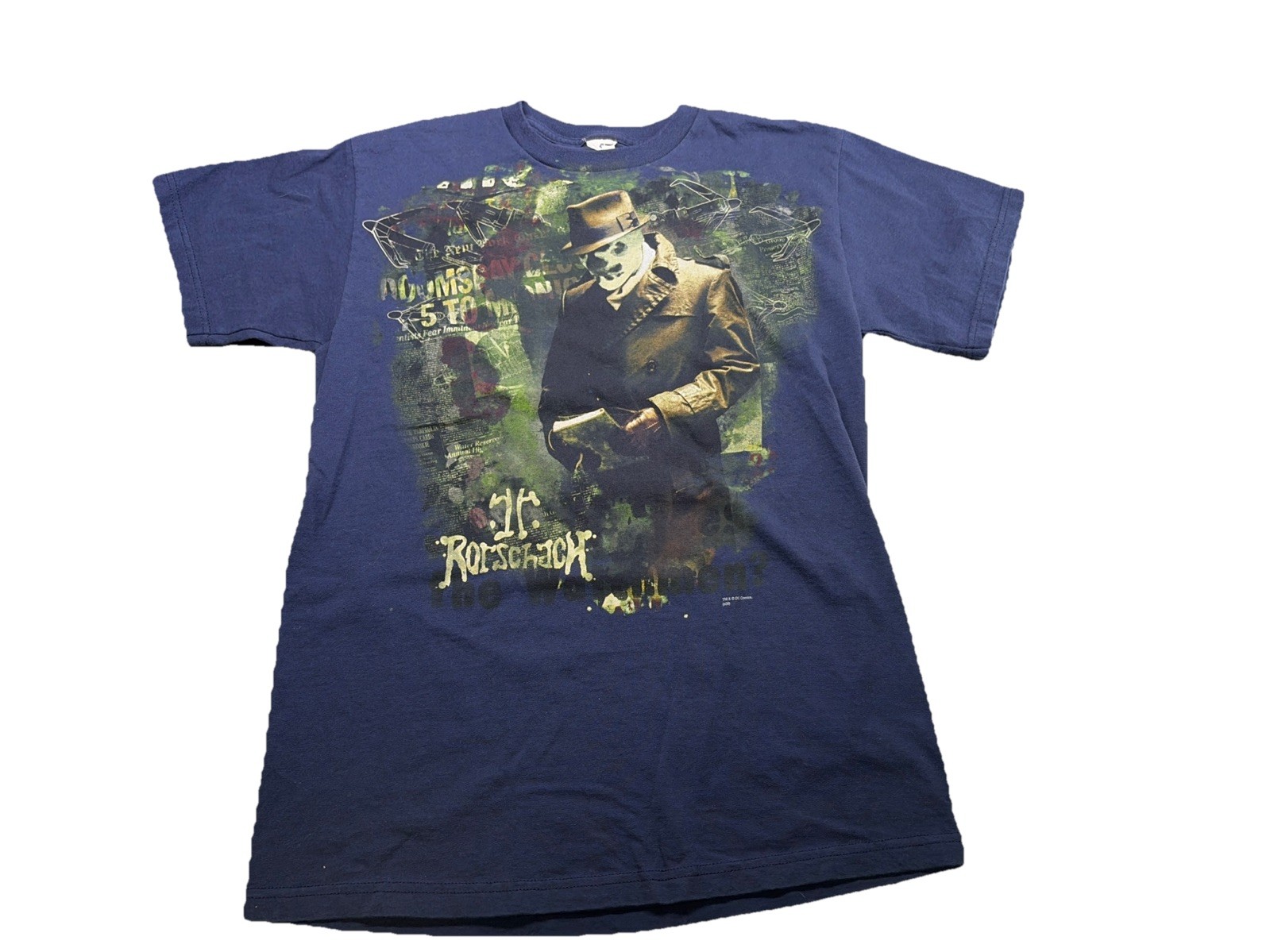 Rorschach DC Comics Size M Watchman Blue Graphic T-Shirt Delta Pro Weight