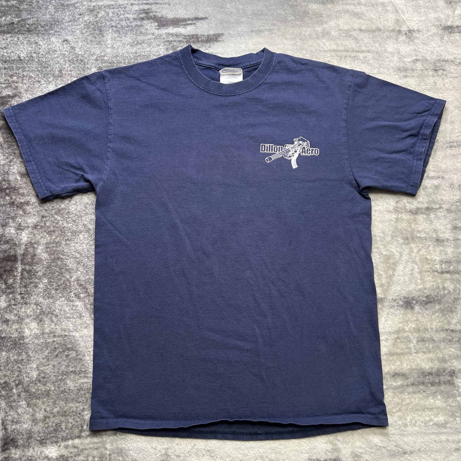Vintage Y2K Dillon Aero MiniGun Firearms T Shirt Mens M Blue 2007 Shooting