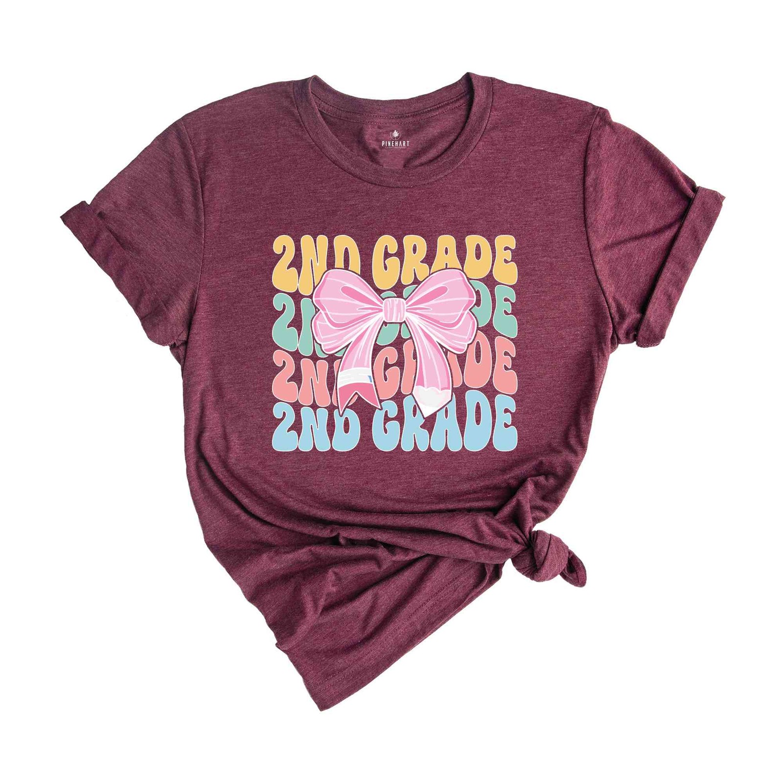 2nd Grade Teacher Coquette Shirt, Teacher Pencil Coquette Bow Shirt, Teacher T-S