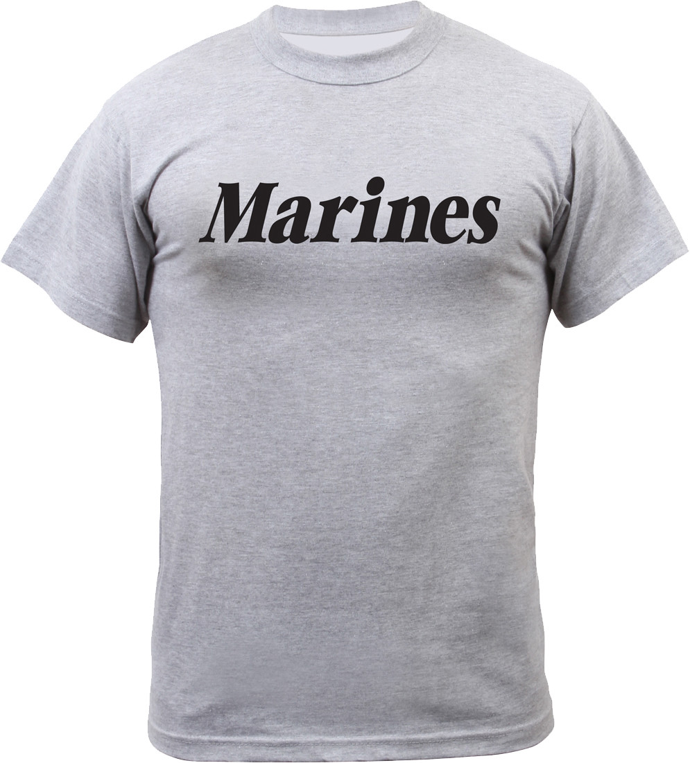 Grey Marines Physical Training PT Workout T-Shirt