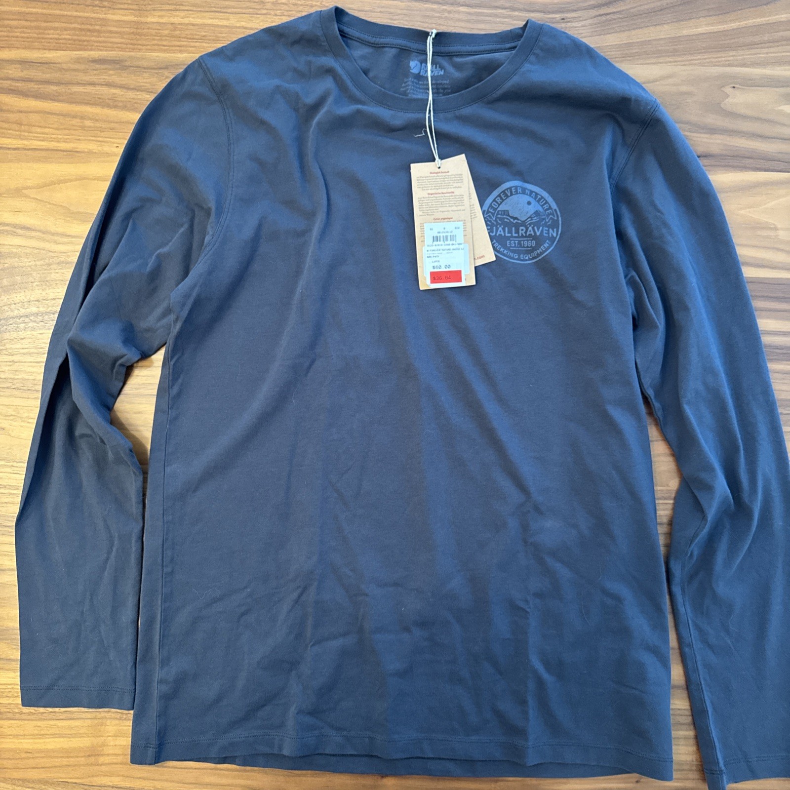 FJallraven Forever Nature Trekking Equipment Long Sleeve Tee Shirt Men&rsquo;s Largr