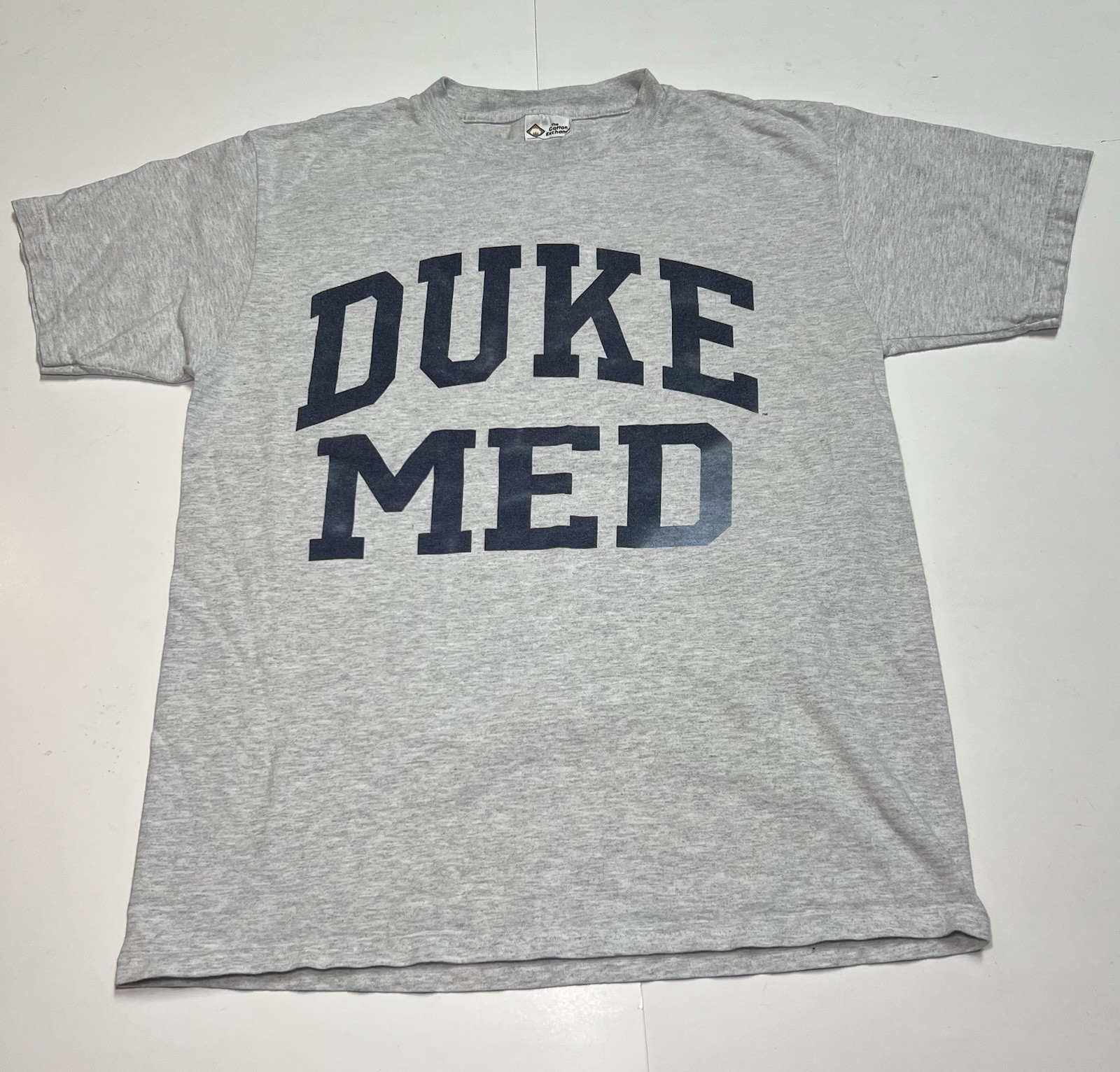 Vintage Duke Med T Shirt Mens M USA Made Cotton Exchange Gray 90s