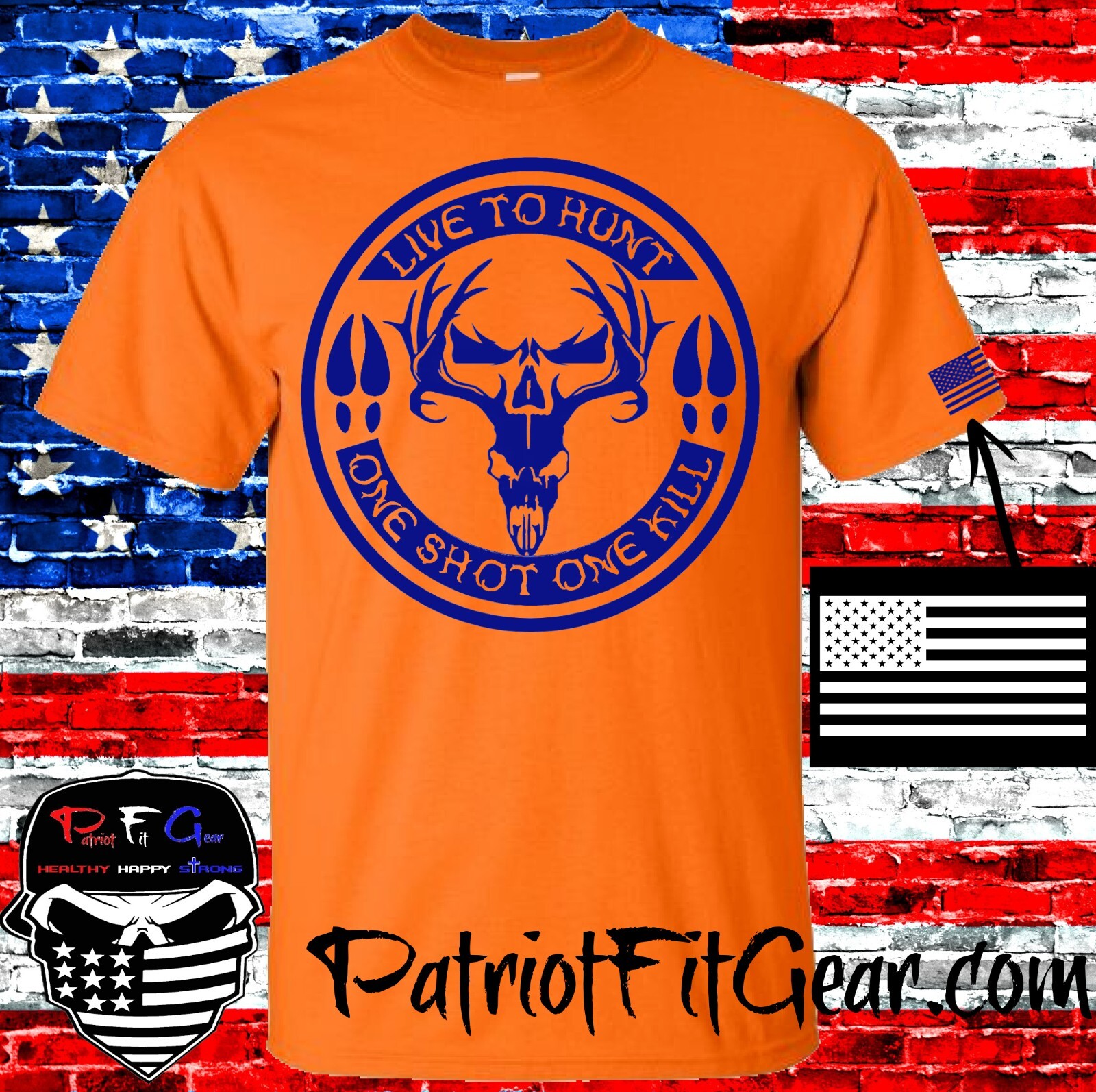t-shirt, Hunting, Deer Hunting, One Shot One Kill, Buck Skull, Bow Hunting