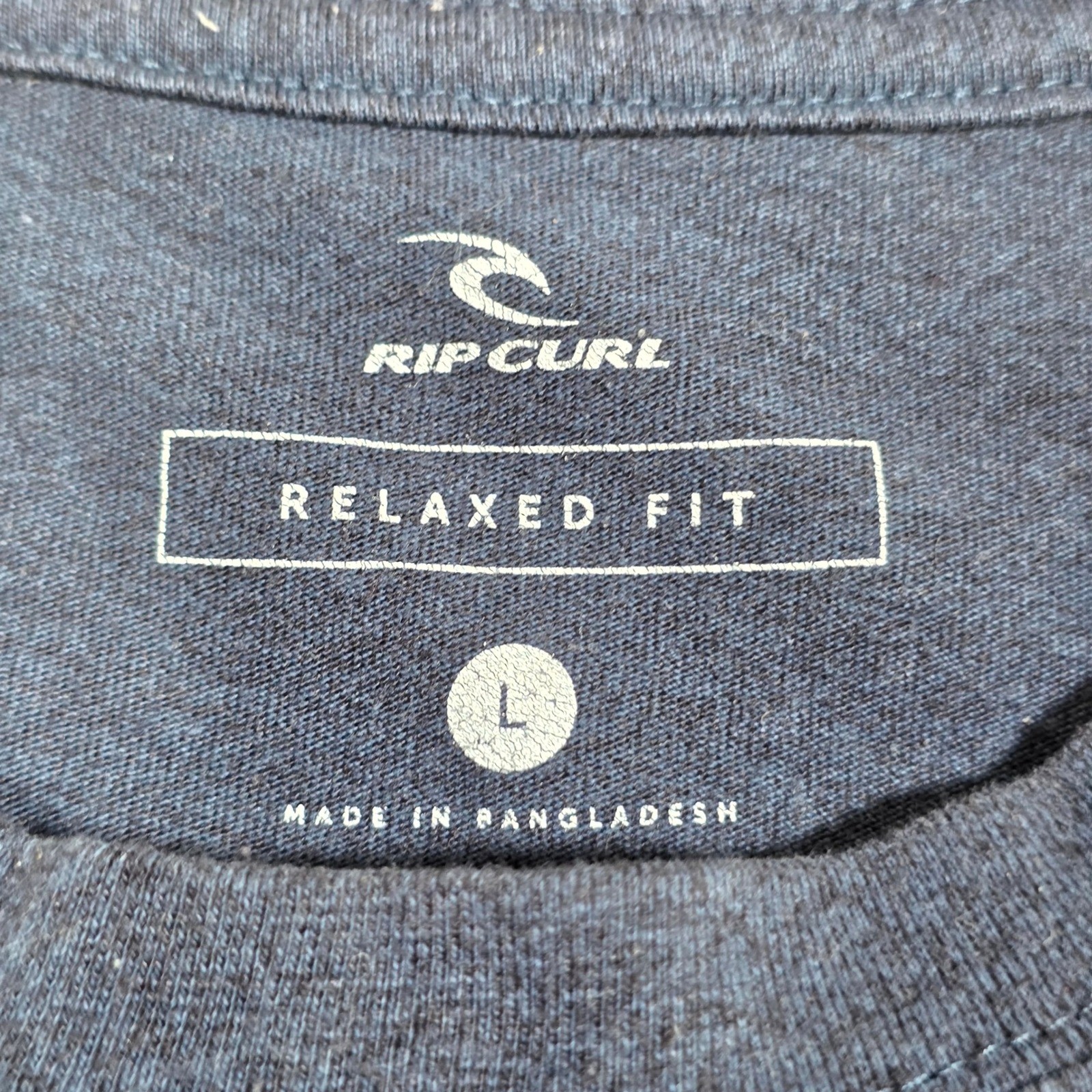Rip Curl T-Shirt Mens Large Navy Blue Relaxed Fit Graphic The Search Surf Tee