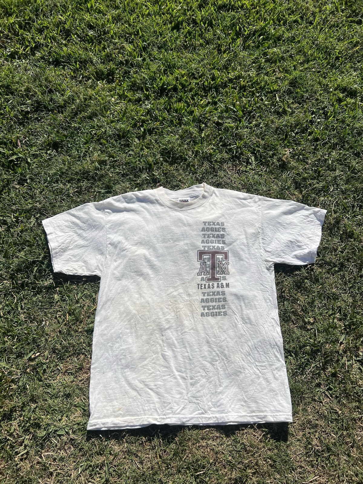 VINTAGE Texas A&M Uni Aggies Shirt Adult Extra Large White 12th Man
