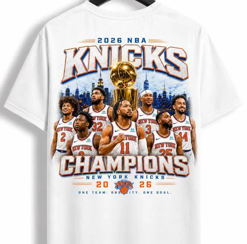 Knicks Champions 2026 Shirt Blue Orange Victory Celebration Tee
