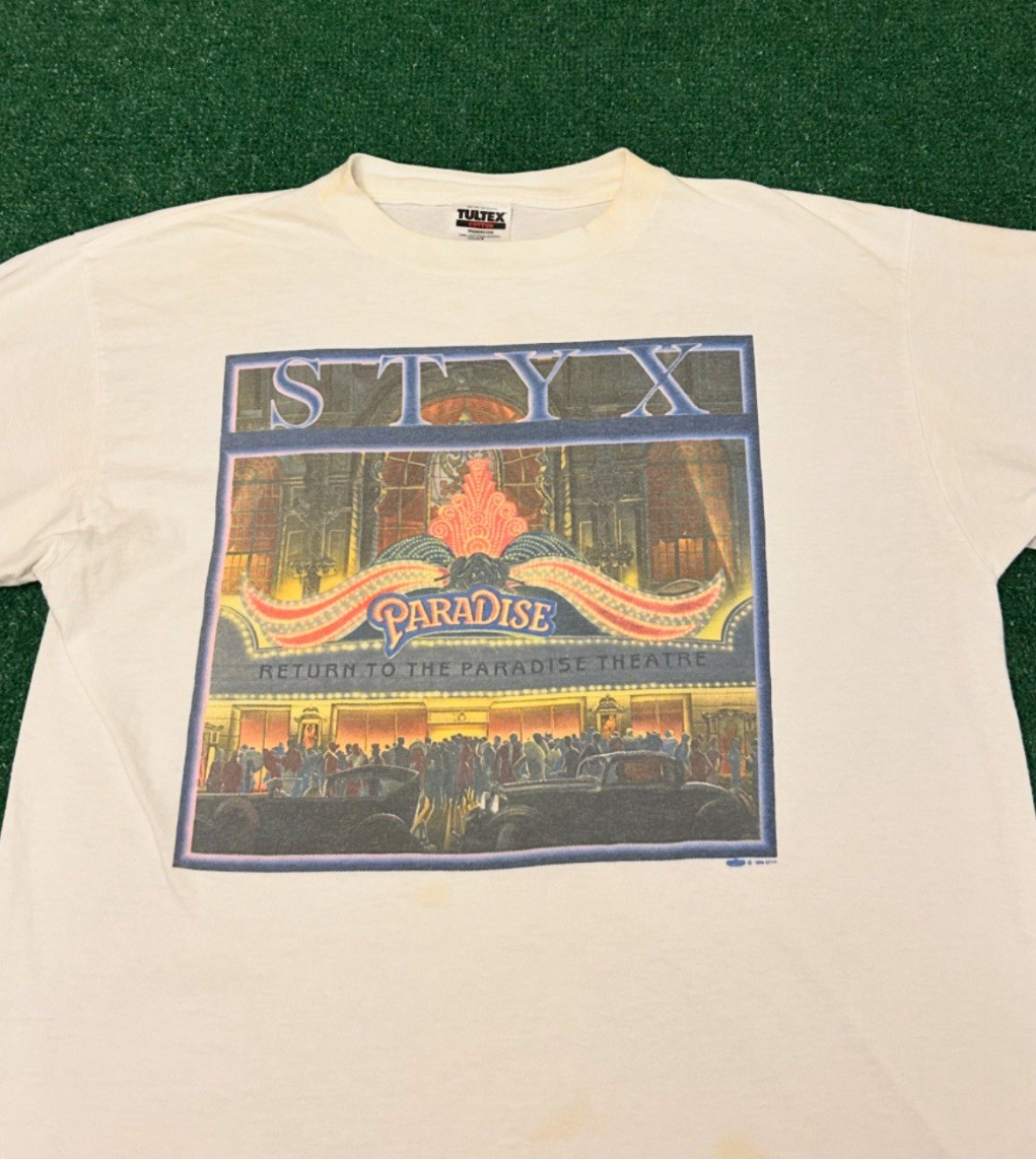 Vintage 90s STYX Band Tee Return To Paradise Theater 1996 Tour VTG Shirt Mens XL