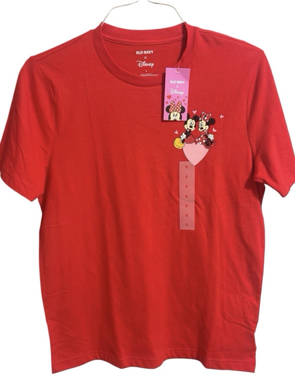 Old Navy x Disney Mickey & Minnie Mouse Red Graphic Crew Neck Tee S