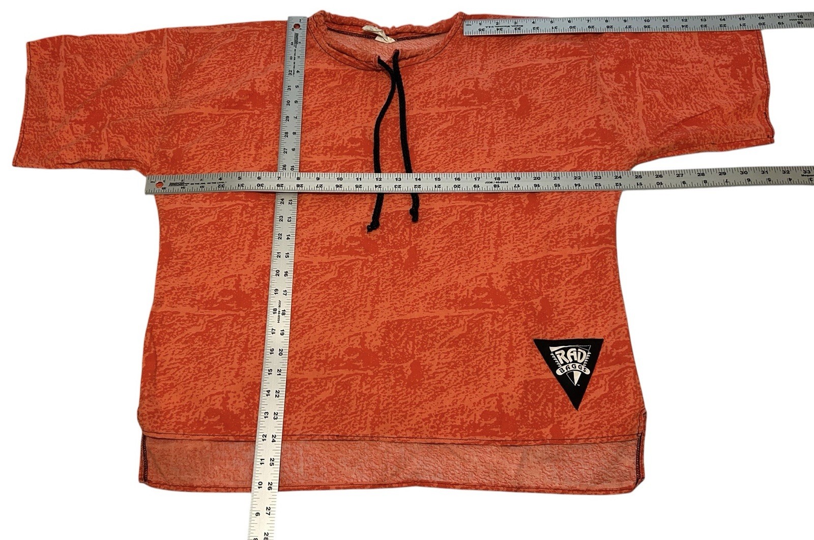Vintage Rad Baggs Neon Orange Surf Skate Pullover Mens M USA 80s 90s Boxy