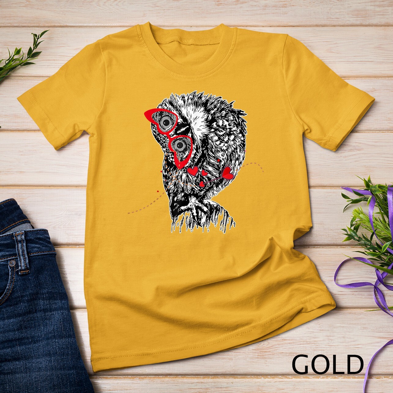 Owl Sunglasses Love Funny Cute Owls Valentine Gift Heart Unisex T-shirt