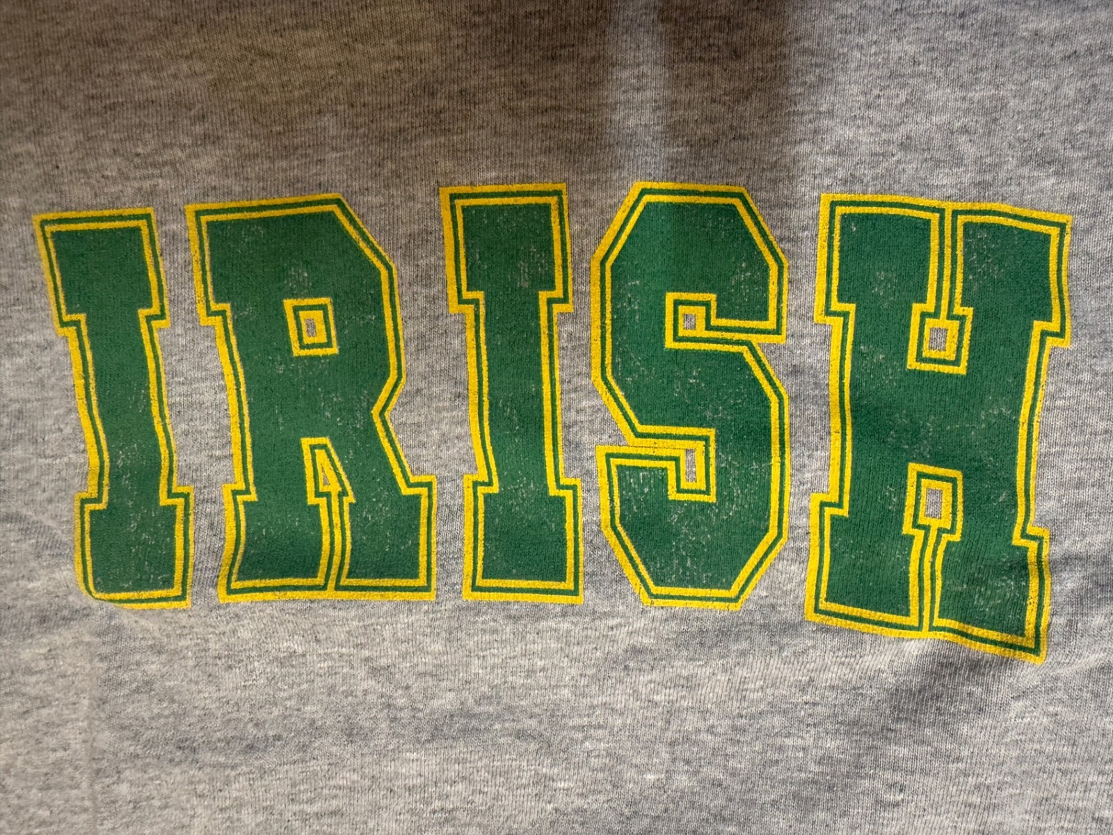 St Paddys Shirt Mens M Heather Grey Irish Green Yellow Graphic Tee Soft Cotton